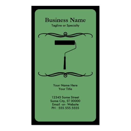 mod paint roller business card templates (front side)