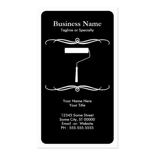 mod paint roller business cards (front side)