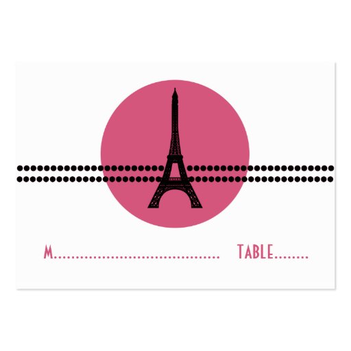 Mod Parisian Dots Place Card, Pink Business Card (front side)