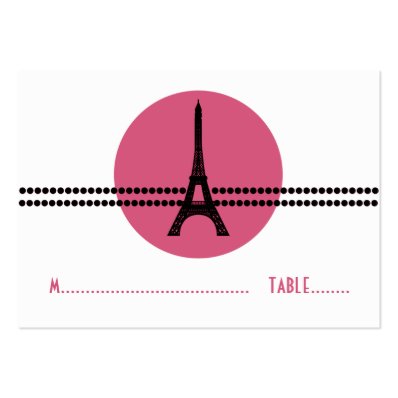Mod Parisian Dots Place Card, Pink Large Business Card