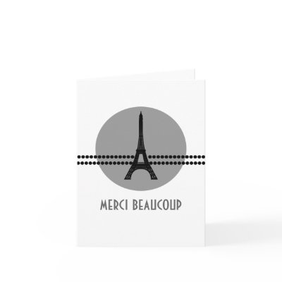 Mod Parisian Dots Thank You Card, Gray
