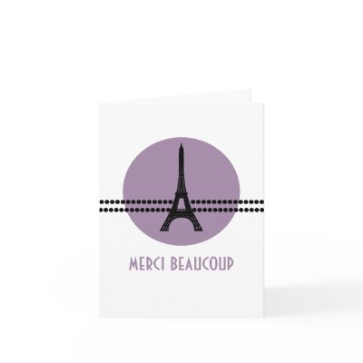 Mod Parisian Dots Thank You Card, Purple