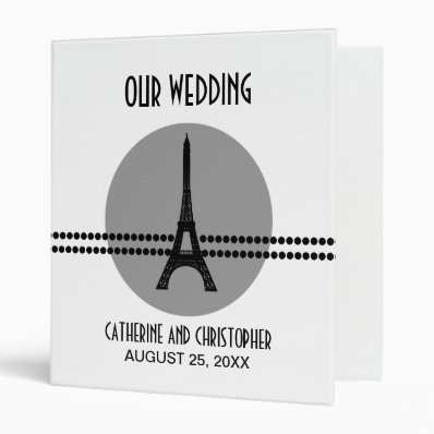 Mod Parisian Dots Wedding Binder, Gray Binder