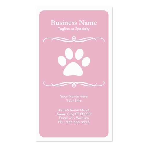 mod pet paw business card