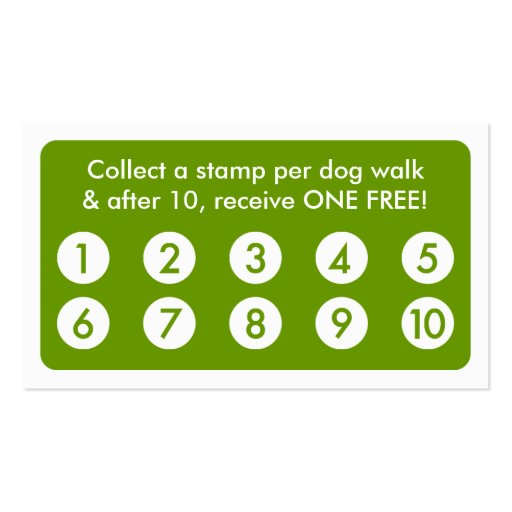 mod pet paw loyalty card business card templates (back side)