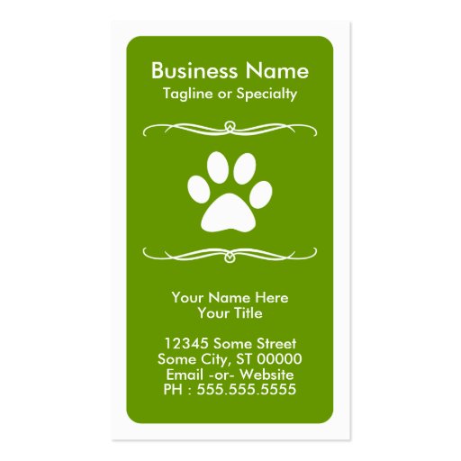mod pet paw loyalty card business card templates (front side)