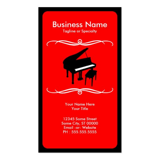 mod piano business card