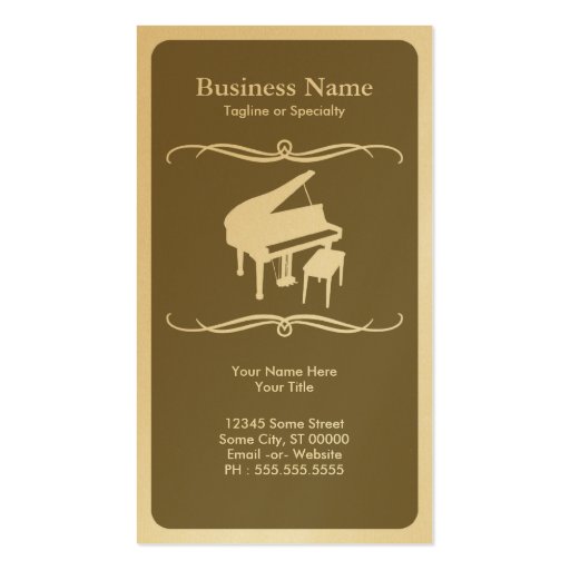 mod piano business card template (front side)