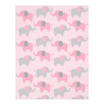 Mod Pink Grey Elephant Baby Scrapbook Paper Customized Letterhead
