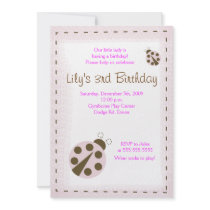 MOD PINK LADYBUG Little lady Birthday Invitation by allpetscherished MOD PINK LADYBUG Little lady Birthday Invitation