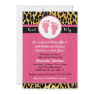 Mod Pink Leopard Baby Shower Invitations
