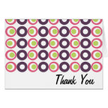 Mod Pink Olives Pattern Thank You Cards