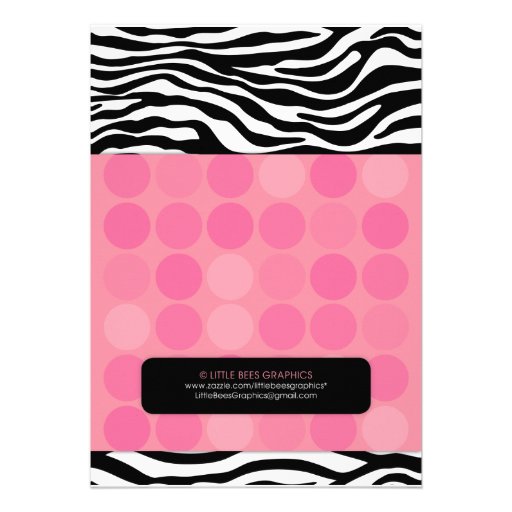 Mod Pink Zebra PHOTO Birthday Invitation