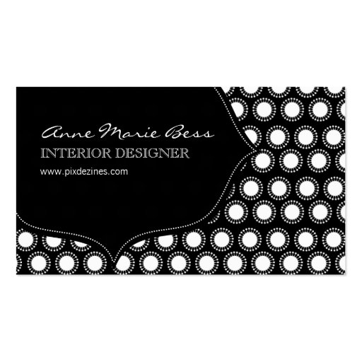 Mod Polka Dots Chocolate  business cards (front side)