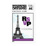 Mod Purple Eiffel Tower Parisian RSVP Postage