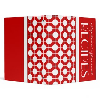 Mod Red and White Polka Dot Recipe Binder