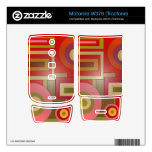 Mod red circles squares abstract motorola w376 skin