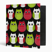 Mod Retro Christmas Owl Binder