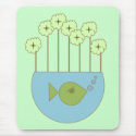 Mod Retro Flower/Fishbowl mousepads