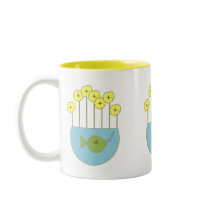 Mod Retro Flower Fishbowl mugs by JuJuGarden Mod Retro Flower Fishbowl mugs