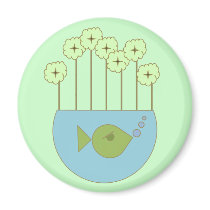 Mod Retro Flowers/Fishbowl magnets by JuJuGarden Mod Retro Flowers/Fishbowl magnets