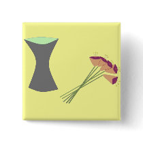 Mod Retro Flowers/Vase buttons