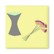 Mod Retro Flowers/Vase magnets by JuJuGarden Mod Retro Flowers/Vase magnets