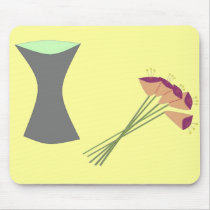 Mod Retro Flowers/Vase mousepads by JuJuGarden Mod Retro Flowers/Vase mousepads