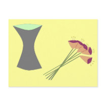 Mod Retro Flowers/Vase postcards by JuJuGarden Mod Retro Flowers/Vase postcards