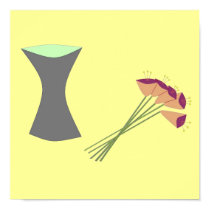 Mod Retro Flowers & Vase posters by JuJuGarden Mod Retro Flowers & Vase posters