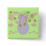 Mod Retro Pink Flowers/Vase buttons