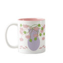 Mod Retro Pink Flowers Vase mugs