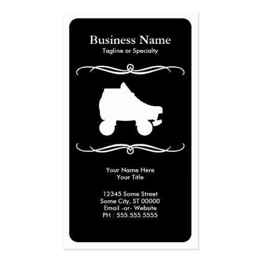mod roller skate business card template (front side)