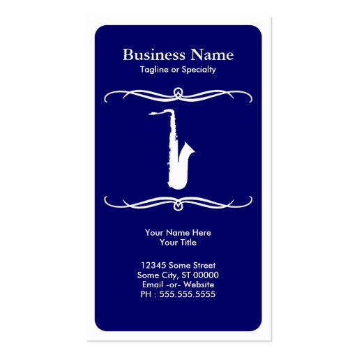 mod saxophone business card templates (front side)