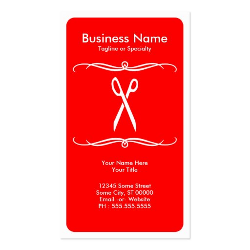 mod scissors business card templates (front side)