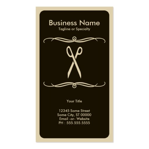mod scissors business cards (front side)