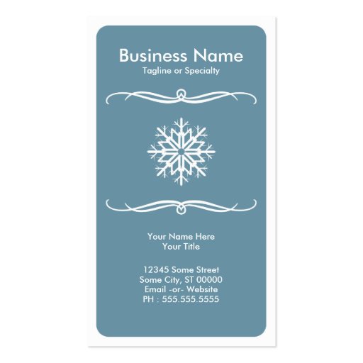 mod snow flake business card (front side)