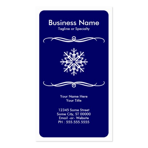 mod snow flake business card (front side)