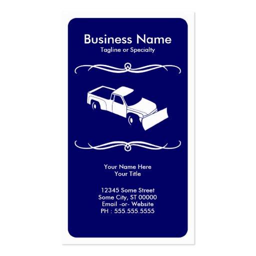 mod snow plow business card template (front side)
