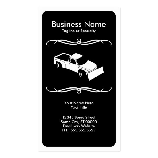 mod snow plow business cards (front side)