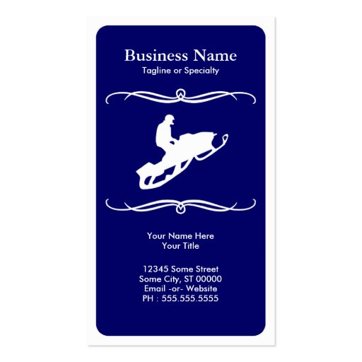 mod snowmobile business card template (front side)