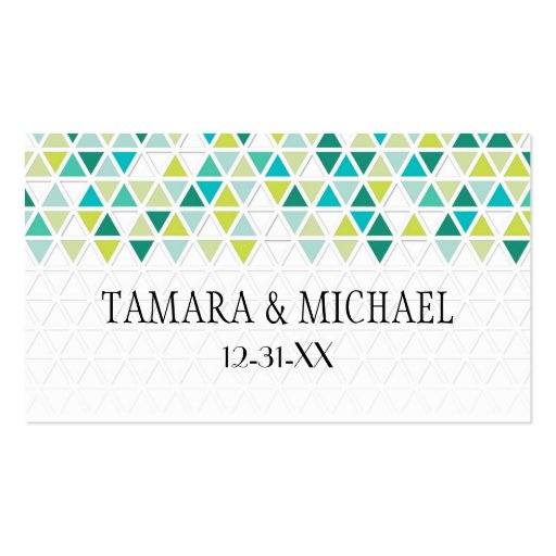 Mod Style Triangle Pattern Triangular Geometric Business Card (front side)