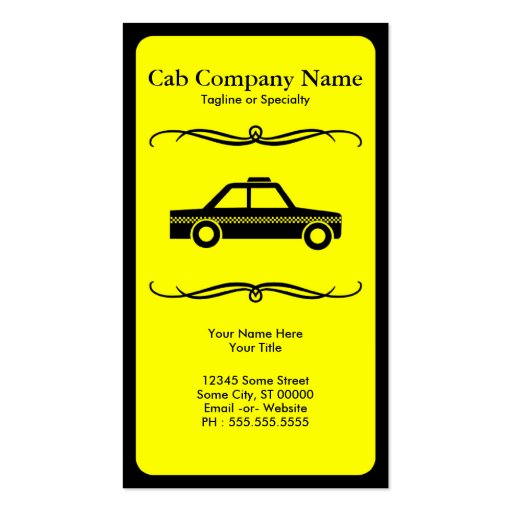 mod taxi cab business card