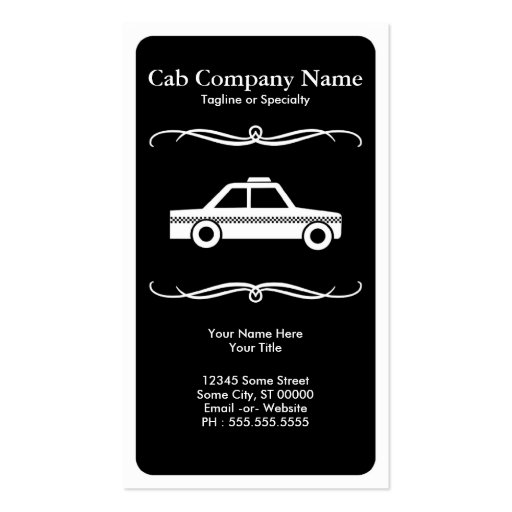 mod taxi cab business card templates (front side)