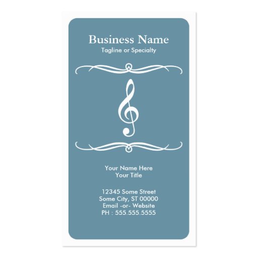 mod treble clef business card template (front side)