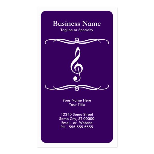 mod treble clef business card templates (front side)