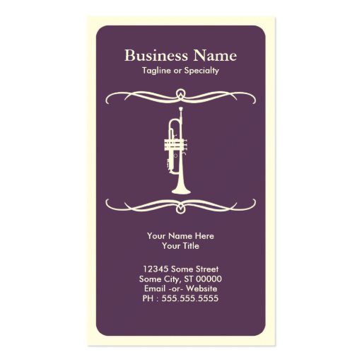 mod trumpet business card templates (front side)