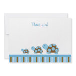 Mod Turtles (Blue) Flat Thank You notes Personalized Invite