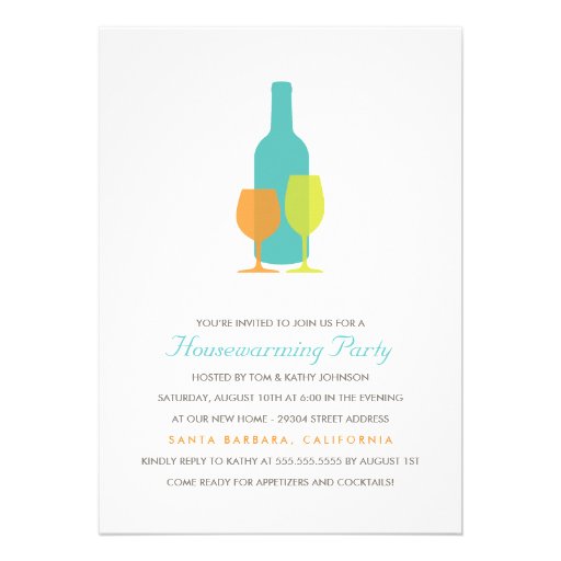 Mod Vino Housewarming Party Invitation (front side)
