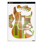 Mod yellow green circles squares abstract rock band guitar skin